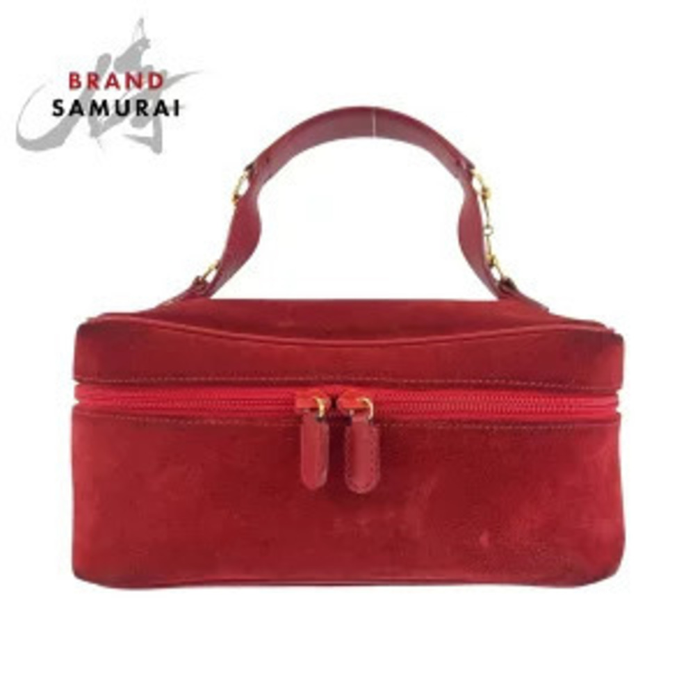 Gucci Horsebit Red Suede Handbag Vanity Bag